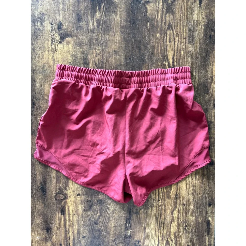 RBX Live Life Active Womens Reddish Pink Running Shorts Mesh Trim Size Medium